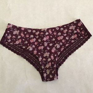 Victoria's Secret PINK, maroon/pink floral print panties, size M